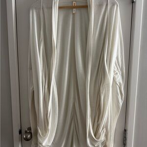 Lucy Women’s Ivory Cream Open Face Cardigan Size M Minimalist Lagenlook